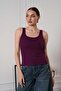 Women's Ribbed Look Thick Strap Basic Blouse Undershirt