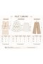 Girl's 3-Piece Set with Plush Bolero, Muslin Shirt (with Scallop Collar Detail) and Linen Trousers - 6