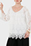 Lace Paneled and Stone Detailed V-Neck Blouse Bluz 6901107
