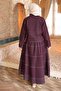 Plum Stitching Detailed Jacket and Skirt Set - 4