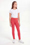 Girl's Pink Cotton Lycra Plain Long Tights - 2