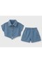 Isyiz Baby Girl Denim Shorts Set - 2