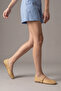 Women's Blunt Toe Strappy Mary Jane Mesh Hand Knitted Daily Ballet Flats Celsa Beige Straw - 5