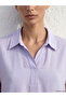 Vizyon New Season Lilac Shirt Collar Modal Blend Blouse - 3