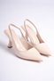 Leto Women's Skin Cream Heeled Shoes