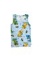 Boys' 100% Genuine Cotton Fabric Blue Dinosaurs Patterned Underwear Set with Stitched Crotch - 4