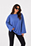Women's Set of 2 Oversize Basic Long Sleeve T-Shirts Black Indigo Loose Comfortable Fit - 3