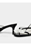 Black High Heel Sandals with Floral Detail - 3