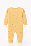 Isyis Baby Mushroom Patterned Snap Fastener Long Sleeve Jumpsuit - 3