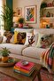 Ethnic Female Portrait Patterned Double-Sided Printing 4-Piece Throw Pillow Cover Set