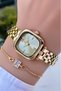 Square Gold Color - Adjustable Steel Cord - Bracelet with Gift