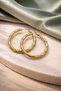 Women's Gold Color Twisted Pattern Vintage Hoop Earrings 3.5cm Stylish Modern Earring Model - 3