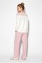 Women's Pink Shawl Detailed Long Sleeve Basic T-Shirt Elastic Waist Loose Pants Modal Set 4126 60286249 - 6