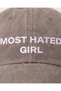 ''Most Hated Girl'' Embroidered Washed Hat /''En Sevi̇lmeyen Kiz'' Embroidered Washed Baseball Cap - 3