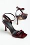 Diana Women's Burgundy Patent Leather Blunt Toe Heeled Shoes - 2