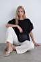 Black Skirt and Sleeve Chiffon Ruffled Knitted Blouse Alc-X15513 - 4