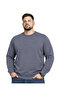 Men's Large Size Smoked Two-Thread Crew Neck Sweatshirt 3Xl-4Xl-5Xl-6Xl-7Xl-8Xl