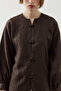 Linen Chino Buttoned Shirt Jacket Bitter Brown - 7