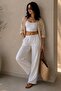 Women's Muslin Casual Trousers with Elastic Waist and Detailed Stitching My3535 - 2