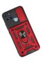 Ilkeshop New Realme C25Y Case with Pars Lens Ring Silicone (151644) - Red - 3