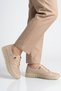 Beige Genuine Leather Women's Casual Shoes 22425 Z - 2