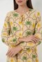 Women's Round Neck Standard Floral Patterned Viscose Yellow Hijab Dress - 5