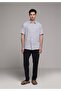 Regular Fit Shirt Neck Plain Men's Blue Short Sleeve Shirt - 3
