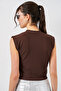 Women's Zero Sleeve Stone-Embellished Blouse 931 - Brown - 4