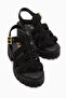 Carmina Black Thick Sole Women's Sandals with Knitted Detail - 5