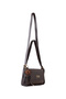 Coffee Color Shiny Monogram Patterned Women's Shoulder Bag - Baguette Model - 4