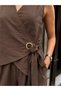 Tencel fabric double-breasted tie-up suit - 3