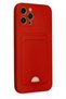 Ilkeshop New iPhone 12 Pro Max Case Kelvin Silicone with Business Card Holder (133728) - Red - 2