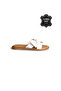 Nira White Bowknot Genuine Leather Women's Slippers - 2