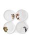 Royal Worcester Ceramic Plate in Two Sizes Hedgehog Badger Fox and Owl Set of 4 (26 CM Dinner Plate)