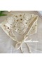 Cream Knitted Triangle Bandana Hair Band Women Teen Girls Children Summer Bohemian Vintage Korean Style Moon Flower - 3