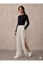 Women's Polka Dot Patterned Palazzo Slit Trousers High Waist