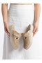 Genuine Leather Beige Velcro Orthopedic Sole Sabo Women's Slippers - 6