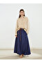 Elastic Waist Linen Blended Skirt - 2