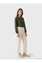 Green Crew Neck Embroidered Blouse - 2