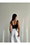 Women's Ribbon Strap Corset Design Burgundy Bustier - 5