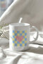 330ml Printed White Ceramic Mug Cup with Heart Pattern and Love You so Written