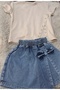 Girls' Denim Shorts and Skirt Set - 3