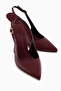 Lili Burgundy Thin Heeled Women's Shoes - 5
