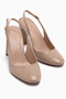 Dorte Beige Thick Heeled Women's Shoes - 5