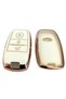 Kia Sportage Sorento Ceed Cerato Optimo Compatible Smart Remote Key Case Cover Auto Keychain White Gold - 3
