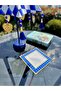 Stick Model Navy Blue Embroidered Presentation Napkin - 5