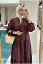 Women's Polka Dot Layered Hijab Dress (Unlined) - 7