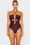 Women's Swimsuit Floral Patterned Strapless Sleeveless Capless Cut Out Detailed Regular Fit Knitted Fabric Stylish - 4
