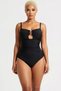 Women's Plus Size Swimsuit Square Neck Accessory Draped Thin Straps Sleeveless Knitted Fabric Beachwear - 4