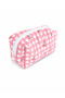 Women's Makeup Bag - Plaid Cherry Pattern - 2